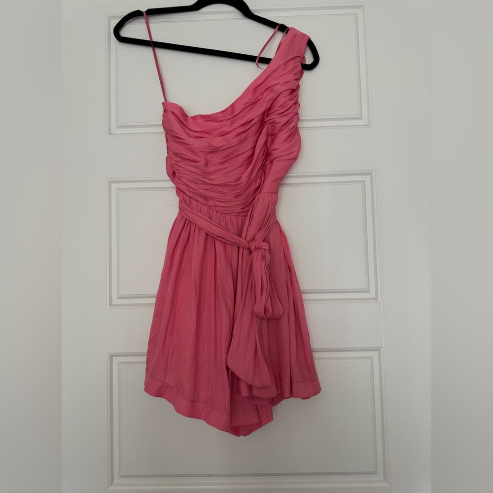 Pink One-Shoulder Dress